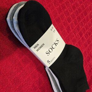 Women's 5 Pack Socks - Black, White and Gray